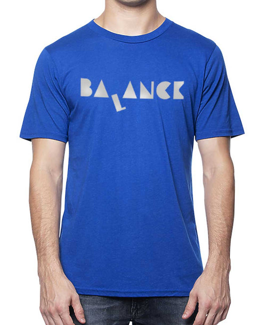 Men’s Balance Organic Cotton And Bamboo Blue T-Shirt, Made in USA